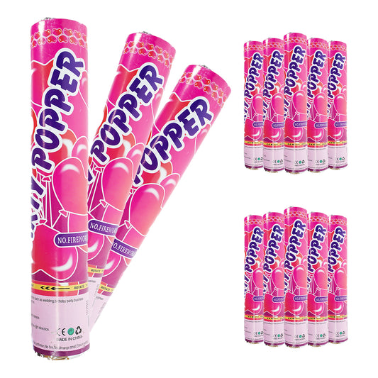 Lanza Confeti Metálico Multicolor 5pz para fiestas con Cartón Reforzado .