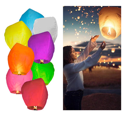 Globos de cantoya con cera, globo del deseo para fiestas 12 piezas