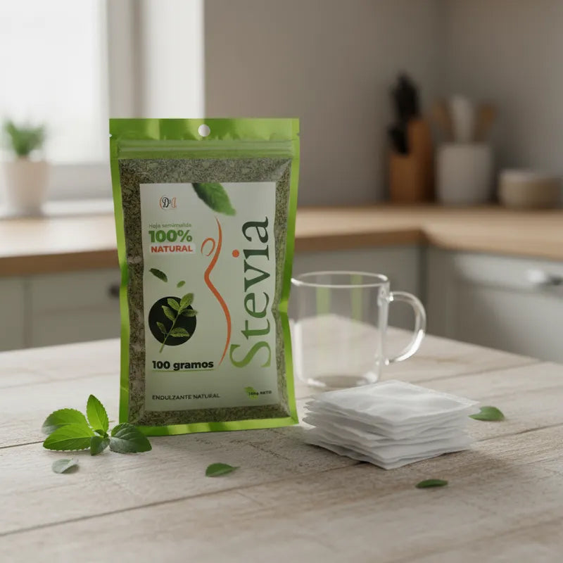 Hoja de Stevia semimolida, 100% Endulzante natural