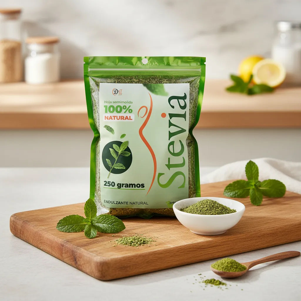 Endulzante natural Hoja de Stevia semimolida en sobres