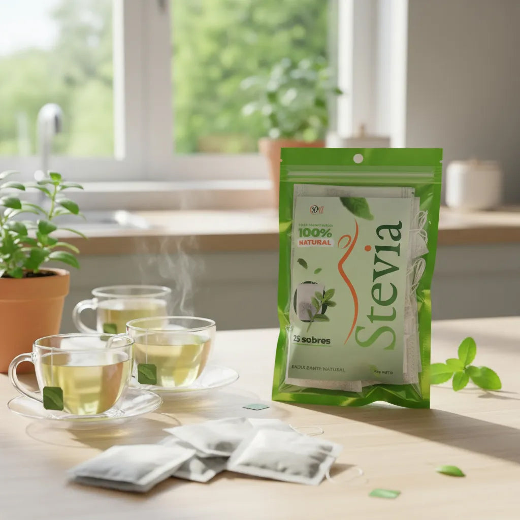 Endulzante natural Hoja de Stevia semimolida en sobres