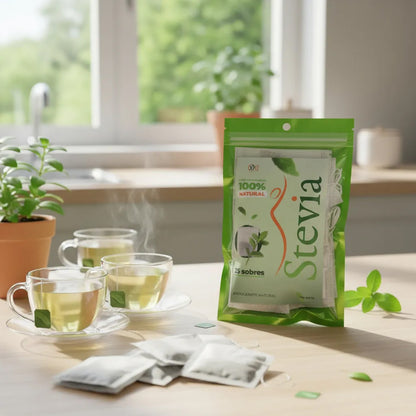 Endulzante natural Hoja de Stevia semimolida en sobres