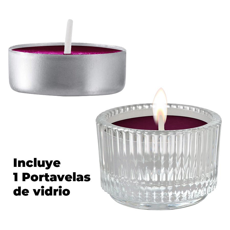 30 Mini velas aromáticas de frutos rojos, perfumadas