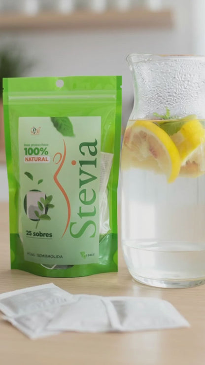 Endulzante natural Hoja de Stevia semimolida en sobres