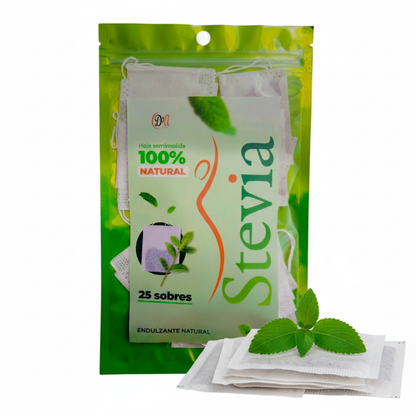 Endulzante natural Hoja de Stevia semimolida en sobres